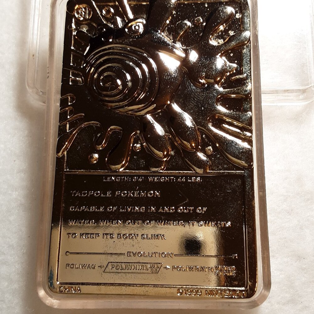 Poliwhirl Gold Plated Pokémon Card